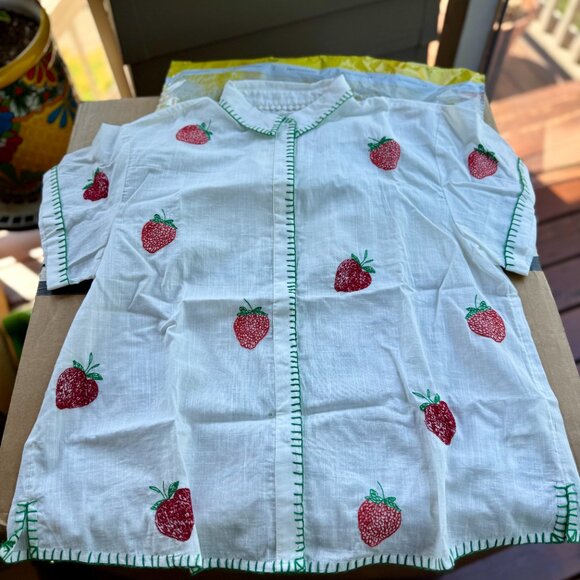 Maeve Short-Sleeve Whip-Stitch Buttondown Shirt-Anthropologie NWT Size Small - Picture 3 of 4